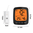 thumbnail image 2 of Psicrómetro táctil de temperatura y humedad interior y exterior de alta definición con pantalla grande, retroiluminación de pantalla digital, termómetro de alarma de temperatura alta y baja, 2 of 5