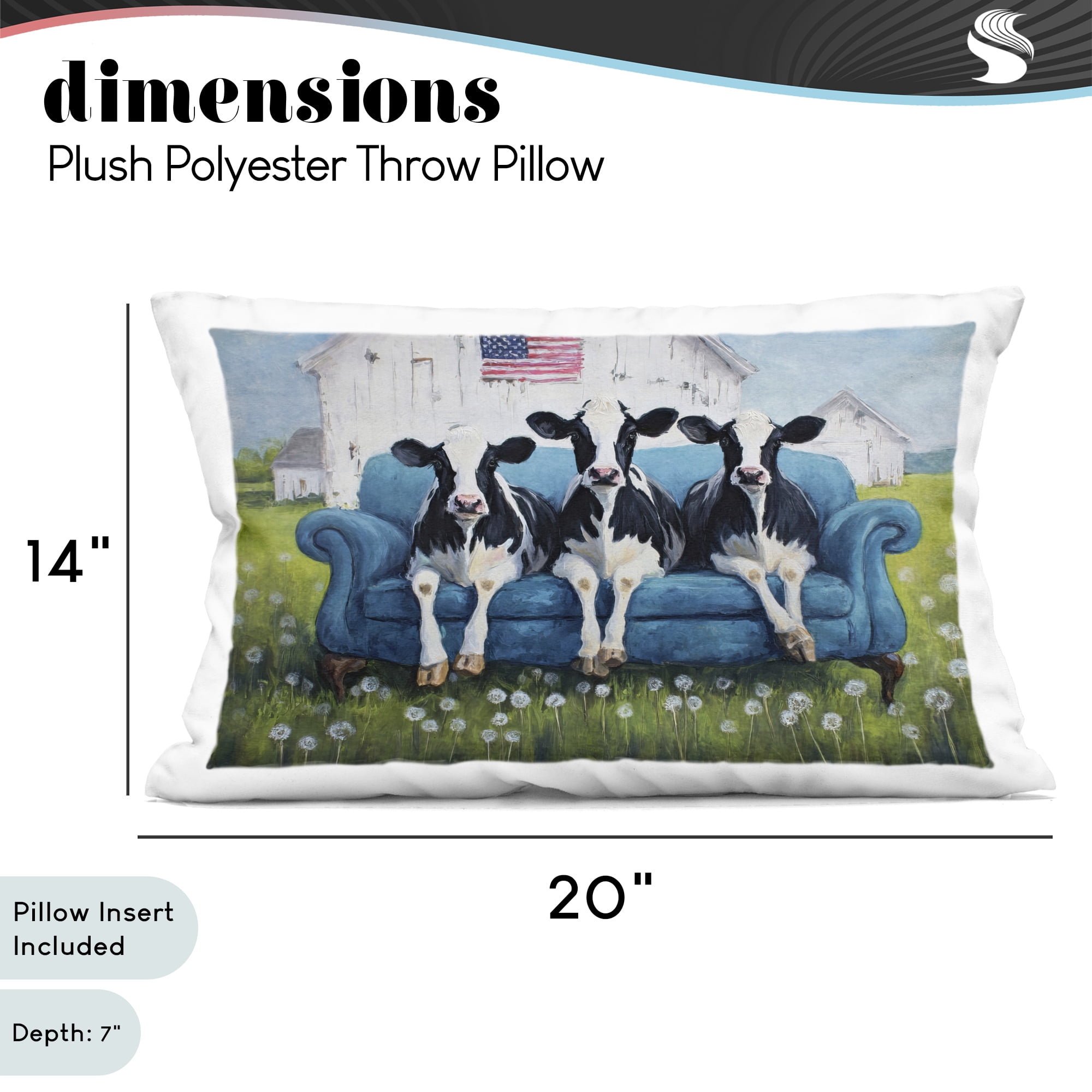 Stupell Industries Barnyard Sofa Sisters Decorative Printed Throw Pillow, design by Tina LeCour, 14 x 7 x 20