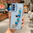 thumbnail image 3 of for Samsung Galaxy A34 5G Phone Case with Cute Elegant Love Heart Strap Luxury Plating Bracelet Side Heart Cover Hand Chain for Women Camera Protection Soft Silicone Shockproof Bumper (Blue), 3 of 11