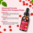 thumbnail image 4 of Vitamin B12 Liquid Drops, B12 Sublingual Vitamin B Complex, for Energy, Brain, and Heart Support,Raspberry Flavor, 2 Fl Oz, 4 of 5