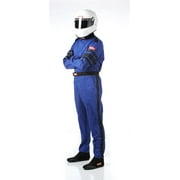 RaceQuip 110026RQP 110 Series 1-Pc Driving Suit SFI 3.2A/1 Blue/Black Stripe XL