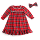 thumbnail image 1 of Pijamas de invierno de terciopelo rojo, ropa para niños, niño y niña, conjuntos de pijamas navideños para bebé con lazo de encaje a juego para la familia, 1 of 5