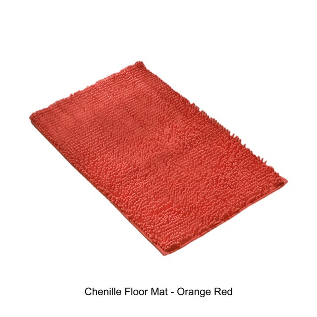 Ruiboury Quick-drying Bath Mat - Anti-slid Bottom Easy Cleaning Strong Water Absorption No Damage To Floor Orange Red 40cm*60cm 1Set