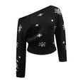 thumbnail image 4 of Christmas Sweaters for Women, Off The Shoulder Sweater for Women Festive Snowflake Long Sleeve Pullover Sweater for Women Cozy Seasonal Knitwear Design, 4 of 5