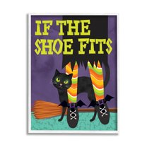 Stupell Industries If The Shoe Fits Witch Graphic Art White Framed Art Print Wall Art, Design by Linda Birtel