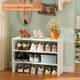 thumbnail image 2 of X-COSRACK 3-Tier Expandable Shoe Rack, White Metal & Wood Organizer for Closet and Entryway, Holds 8-16 Pairs, 2 of 8