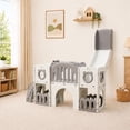 thumbnail image 3 of Pirecart 10 in 1 Toddler Slide Playset, Kids Climber Slide Indoor Outdoor Playground with Drawing Board, Tunnel & Storage,for Age 3+, Grayish White, 3 of 8