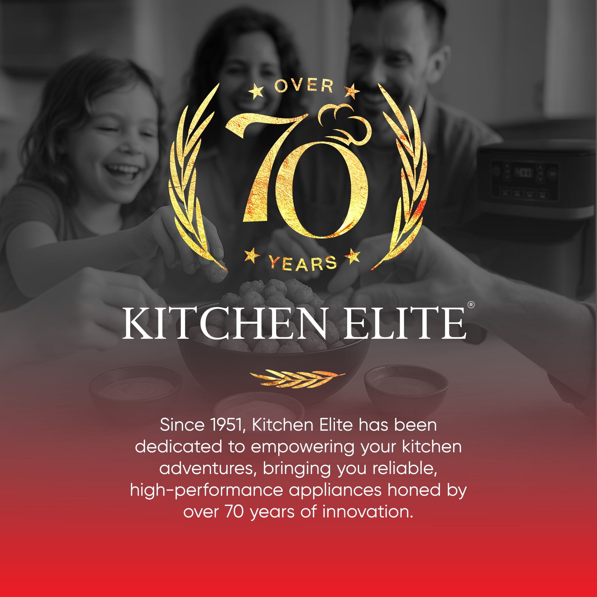 Kitchen Elite 2.5 Qt. Compact Mechanical Air Fryer, 30 Min Timer, Countertop Cooker, Black