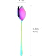 thumbnail image 6 of Sporks 2 in 1 Spoons Forks 7 Pieces Mix Color Stainless Steel Reusable Metal Korean Soup Dinner Spoons Camping Flatware Rainbow Color, 6 of 12