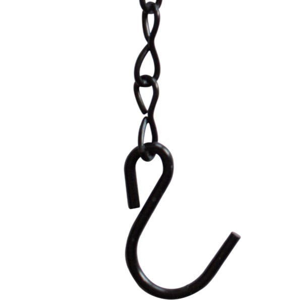 Chaîne décorative en métal Nature's Way de 91 cm (36 pouces) avec crochet pour mangeoires à oiseaux, jardinières et décorations, usage intérieur et extérieur, supporte jusqu'à 7 kg (15 livres), noire
