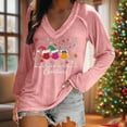 thumbnail image 6 of EchfiProm Womens Long Sleeve Tops Pink Pullover Santa Print Xmas Christmas T Shirts for Women Funny, 6 of 6