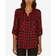 thumbnail image 2 of Sanctuary Clothing Womens Snap Button Down Blouse, Red, X-Small, 2 of 2