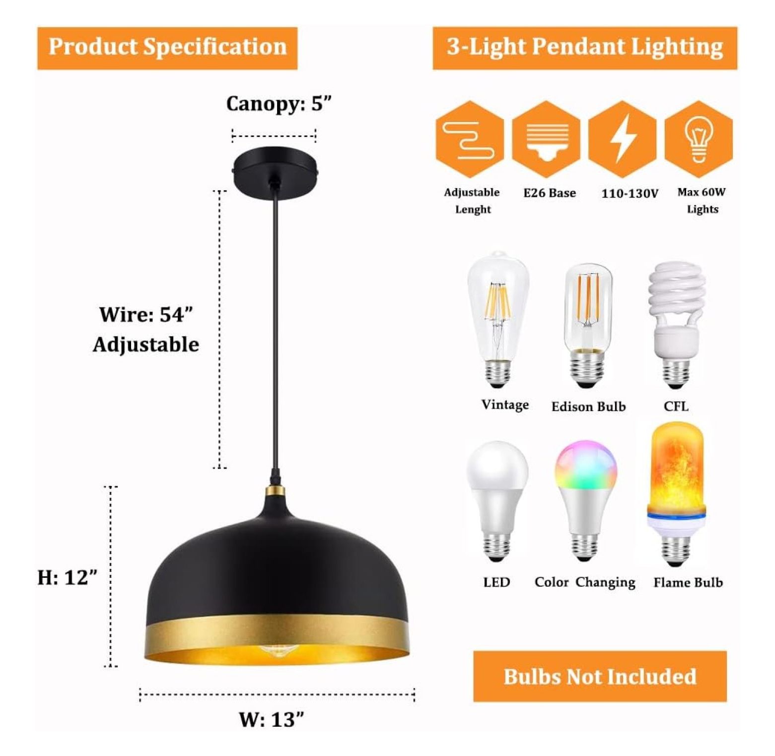 Modern Indoor Lighting Saturn & Black Pendant Light Kitchen Island Chandelier Ceiling Hanging Light Fixtures with Matte Black Finish