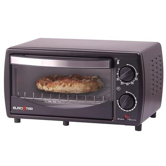 EUROSTAR TO900B 4-Slice Toaster Oven Broiler, Black