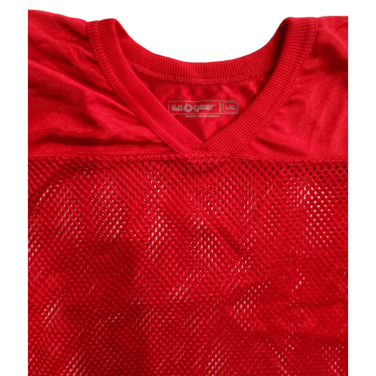 S.A. GEAR Youth Football Mesh Practice Jersey RED, Large/XL