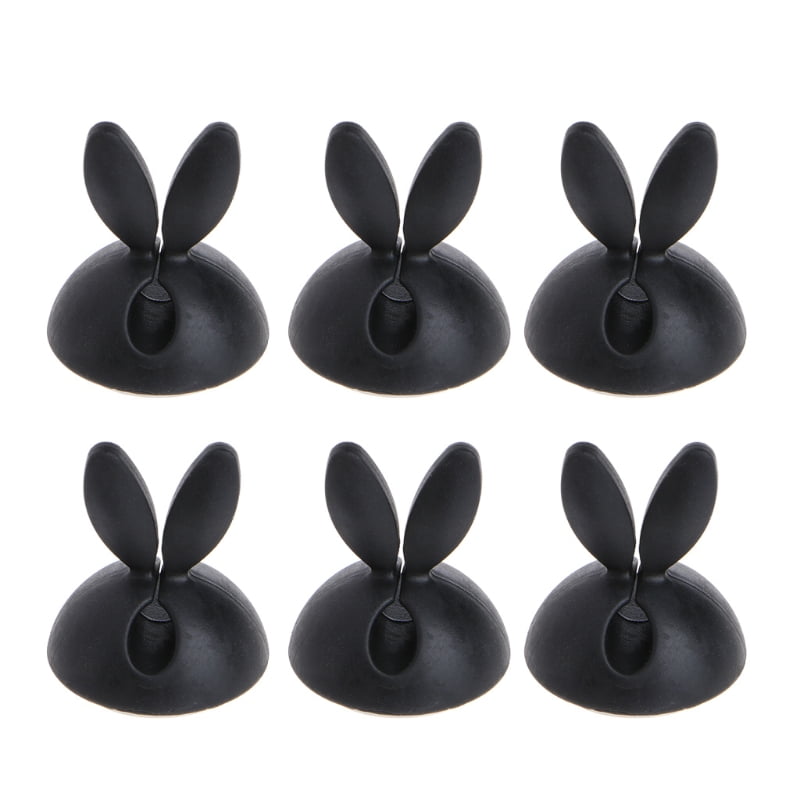 4pc Cute Rabbit Cable Wire Organizer Bobbin Winder Wrap Cord Office Solid Tool 