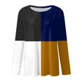 thumbnail image 4 of Hauts Quotidiens pour Femmes à Imprimé à Manches Longues, Blouse Confortable à Blocs de Couleur, Hauts Décontractés à Manches Longues, Tunique à Col, Chandails, 4 of 4