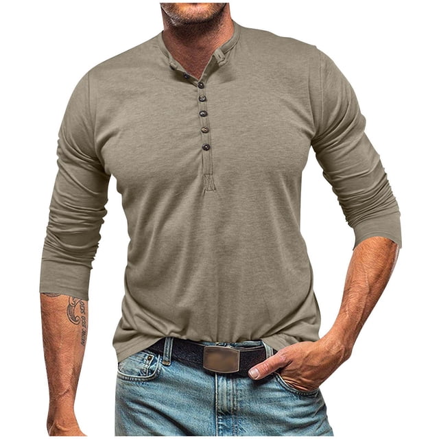Npasoilc Hauts pour Hommes Homme Couleur Unie Cardigan à Boutons Manches Longues Col Rond
