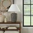 thumbnail image 3 of 25" Rustic Brown Ceramic Farmhouse Table Lamp - Nourison, 3 of 8