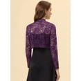 thumbnail image 4 of Día de San Patricio Cárdigan Cortas De Manga Larga Floral Transparente Para Mujer Morado oscuro XL, 4 of 5