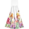 thumbnail image 2 of GZHJMY Iris Flower Field with Butterfly Green Leaf Spring Nature Floral Print Kitchen Hand Towels with Hook & Loop Set of 2 Absorbent Bath Hand Towel Hanging Tie Towel, 2 of 7