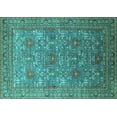 thumbnail image 1 of Ahgly Company Machine Washable Indoor Rectangle Oriental Turquoise Blue Industrial Area Rugs, 6' x 9', 1 of 4