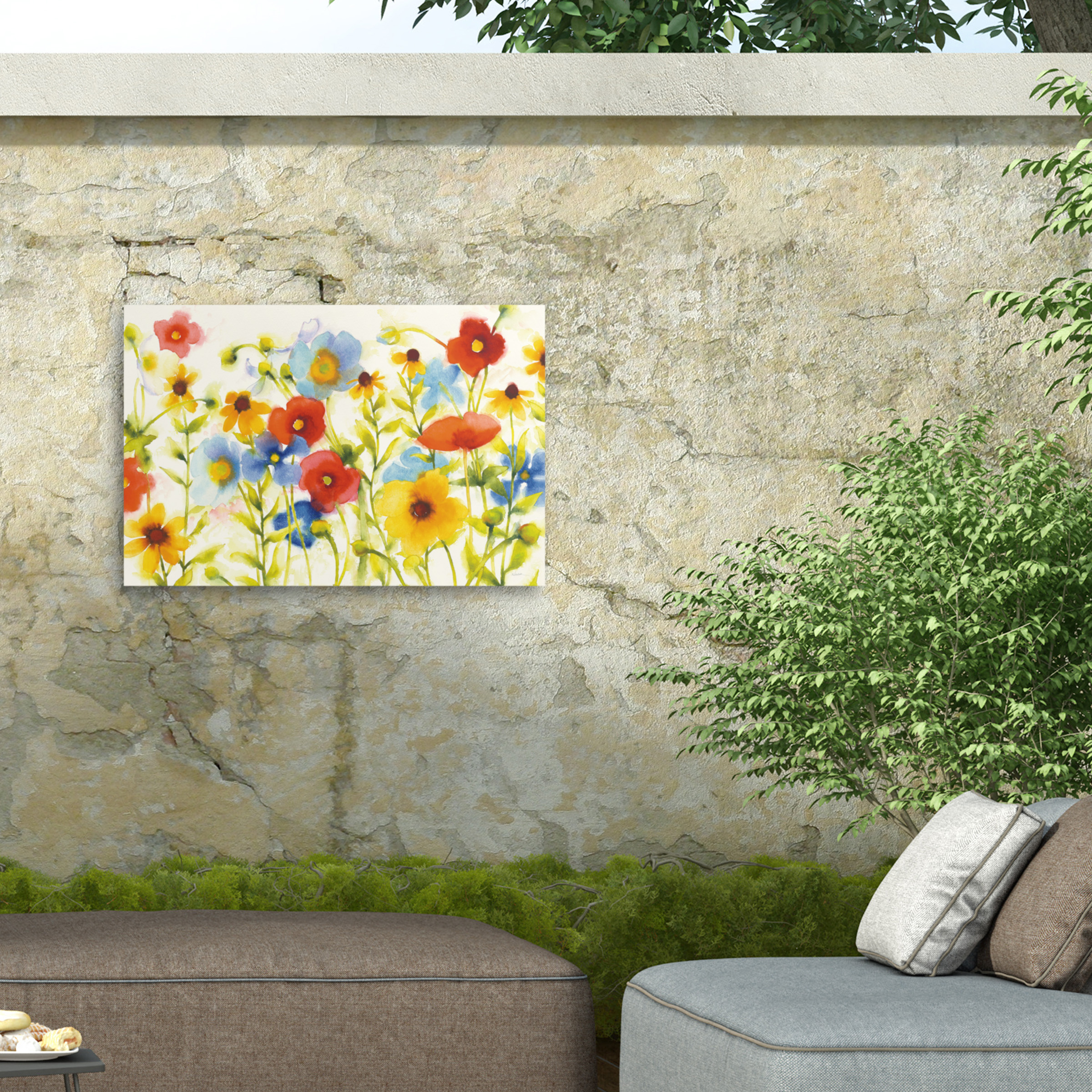 Shirley Novak 'Americana Meadow I Crop' Outdoor Canvas 16x18