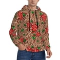 thumbnail image 2 of Naloa Rose Mix Leopard 1 Men's Casual Hooded Collar Drawstring Hoodies Pullover Sweatshirts Casual Long Sleeve Shirts-Large, 2 of 7