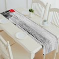 thumbnail image 1 of EREHome Chemin de table en Bois rose Rouge Noir Blanc Nappe de table à Thé 14x72 Pouces, 1 of 1