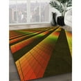 thumbnail image 3 of Ahgly Tapis d'Intérieur Lavable en Machine Carré Rouge Nuit Transitionnel, 7 Pieds Carré, 3 of 7