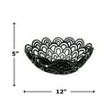 thumbnail image 6 of Bergamo Art Decorative Handmade Aluminum Peacock Feather Flower Bowl in Black, 6 of 6