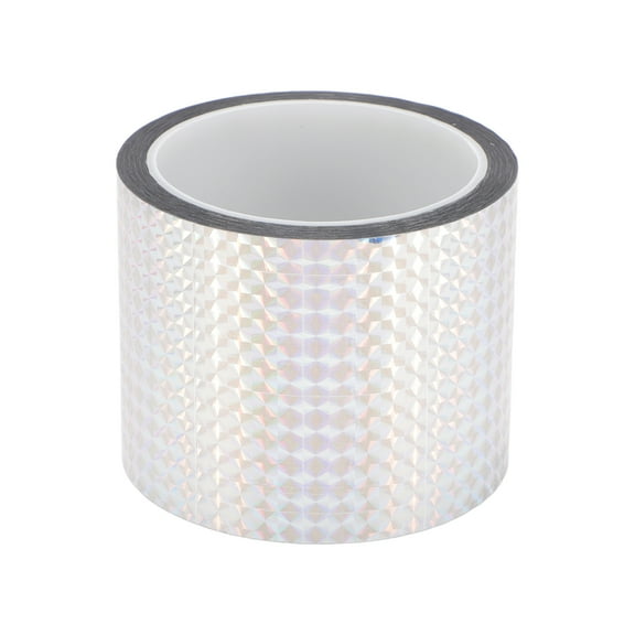 Unique Bargains 1 Roll Universal Air-Release Adhesive Pinstripe Tape Holographic Automotive Pinstriping Tape Silver Tone 164.04ft x 3.15In