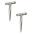 thumbnail image 1 of 2PCS Stainless Steel Plant Hole Tool, Handheld Garden Dibber, SeedPlanter Tool for Sowing, Fertilizing, Transplanting, Bulb,Vegetable SeedPlanting, Pointed Garden Loosening Tool, 1 of 7