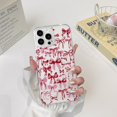 thumbnail image 3 of SHIQI-Compatible with iPhone 14 Pro Case Cute Clear Bowknot Design for Women Girls Red Bow Ribbon Soft Fit Slim Stylish Protective Phone Cover - Red, 3 of 4