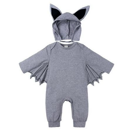 

Summark Toddler Baby Boy Girl Halloween Bat Costume Outfits Kids Romper Bodysuit Shirt One-Piece Jumpsuit Pants Set