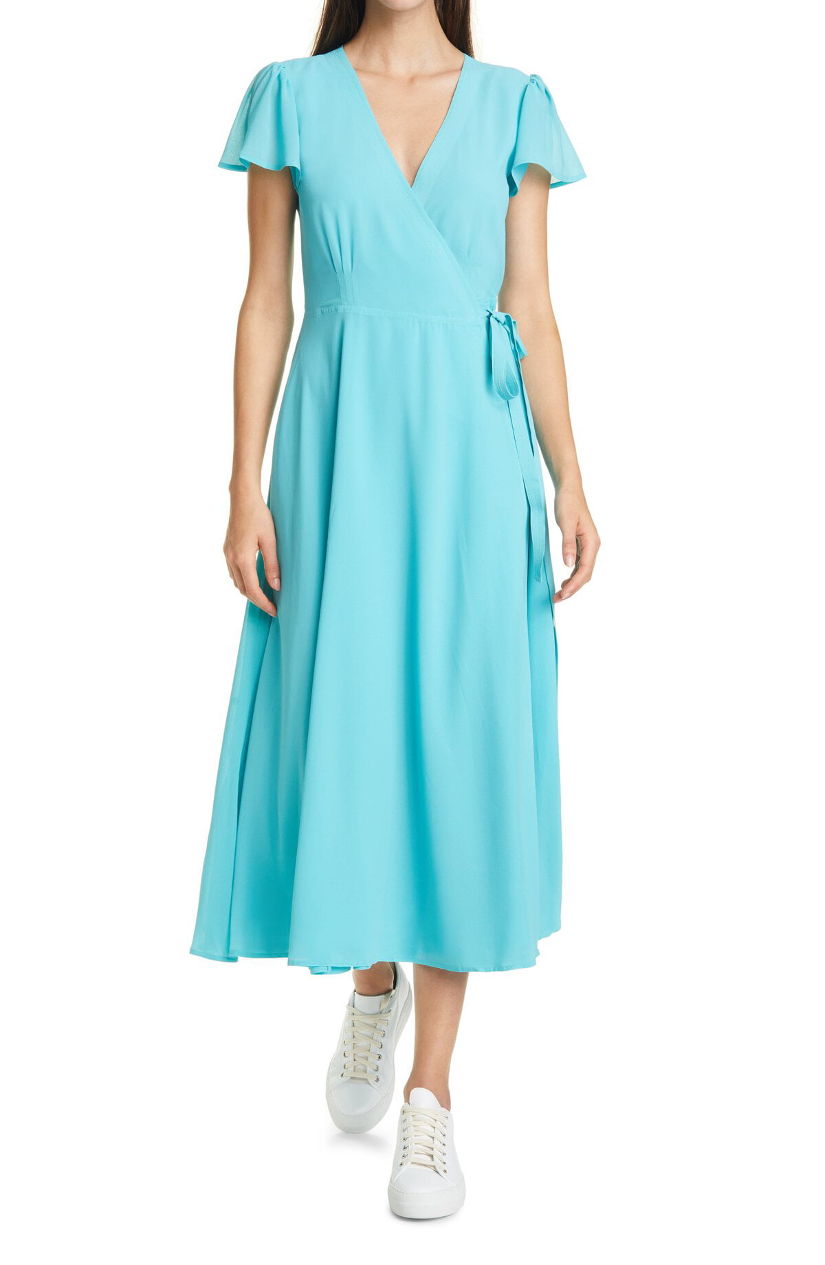 Polo Ralph Lauren Women's Camrn Drapey Short Sleeve Wrap Dress, Turquoise 8  - Walmart.com