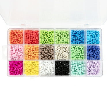 Cousin DIY Rainbow Square Glass Seed Bead Assortment with Case, 180g, 2000 Piece, Adult, 69994337