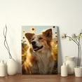 thumbnail image 4 of Canvas Prints Wall Art Framed Hanging Painting Wall Art,Happy Dog Sitting In Field With FlowersDecor Canvas Art for Home Decor, Living Room, Office-16x24 Inches, 4 of 4