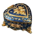 thumbnail image 4 of Caja de joyería con forma de corazón, caja de recuerdos decorativa adornada, caja de almacenamiento de joyería, caja del tesoro, pequeña baratija para Azul, 4 of 8