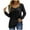 Black, variant on HAiming Women's V Neck Tops 2025 Trendy Solid Long Sleeve Pleated Tunic Shirts Fall Casual Loose Pullover Blouse