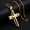 Gold color, variant on Hip Hop Christian Jesus Cross Necklace for Women Men 14K Yellow Gold Choker Prayer Baptism Gift Jewelry