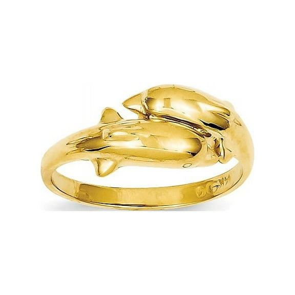 14k Double Dolphin Ring