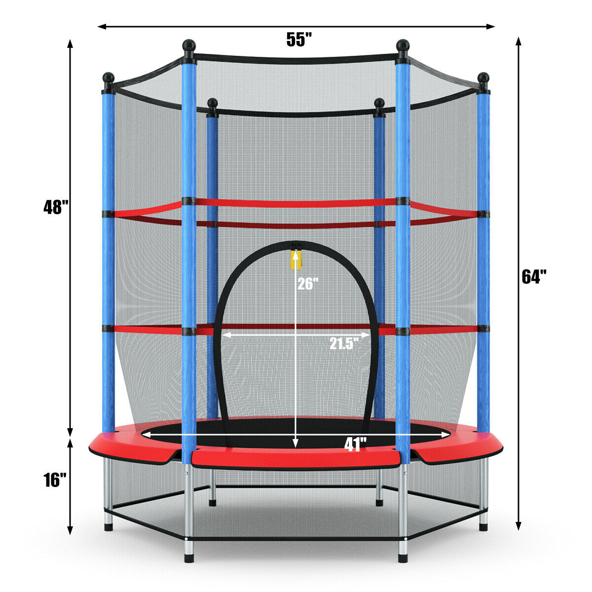 Kids Youth Jumping Round Trampoline Exercise W/ Safety Pad