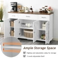 thumbnail image 4 of DreamCurship 55" Buffet Sideboard Cabinet, Kitchen Storage Cabinet with Doors, Modern Farmhouse Coffee Bar for Dining Room Living Room, White, 4 of 8