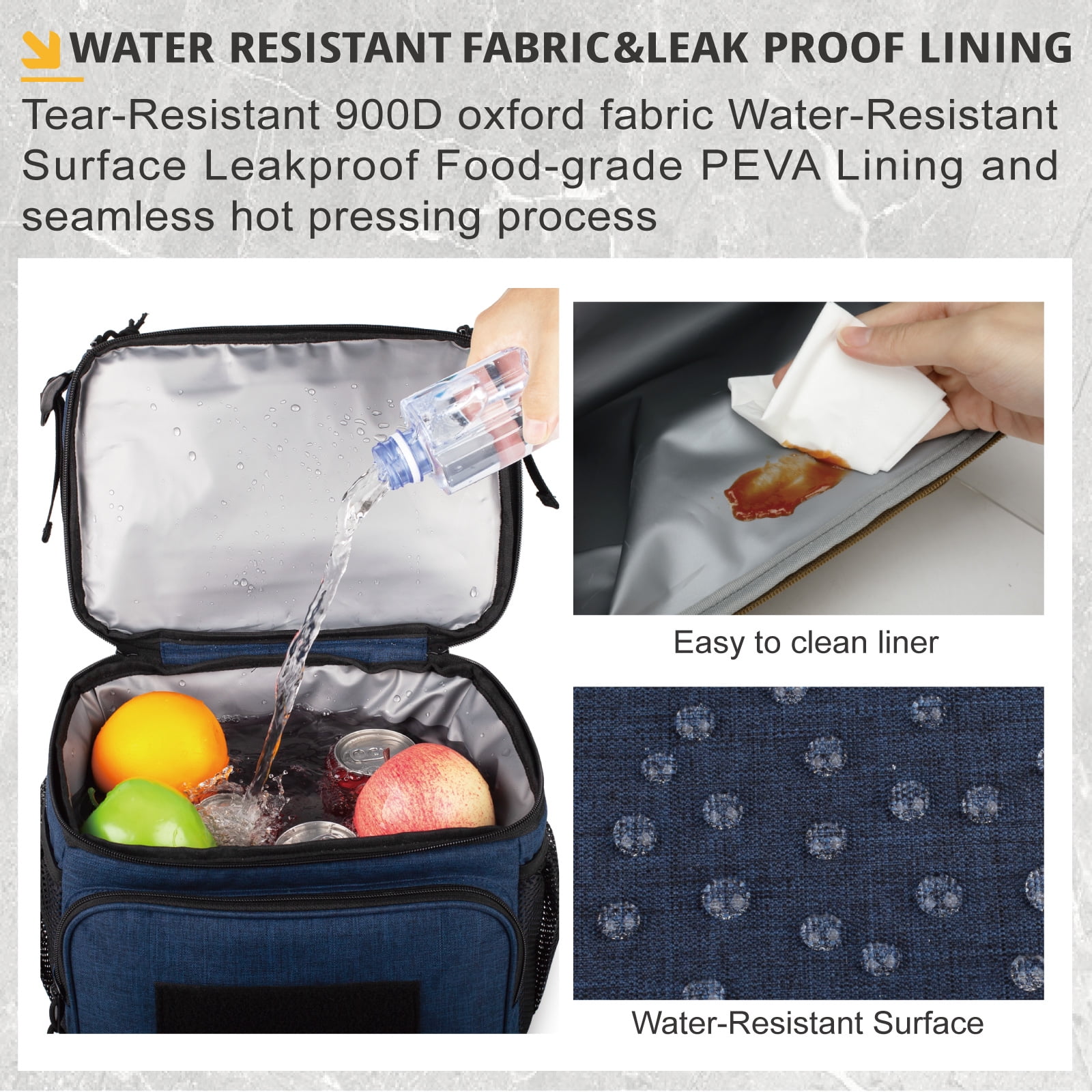 TRIPGEAR 2 Compartment Lunch Bag,Leakproof Insulated with Adjustable Shoulder Strap Flag