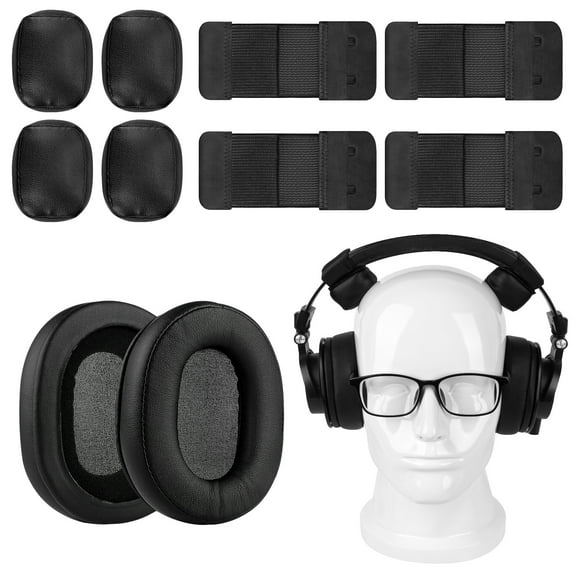 Geekria QuickFit Earpads Kit for Glasses Wearers, Compatible with Audio-Technica ATH-M50X, M50XBT, M50xBT2, M50, M40X, M30, M20, Pressure Relief Cushions and Ear Cup Covers