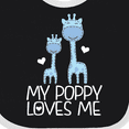 thumbnail image 4 of Inktastic My Poppy Loves Me Boys Giraffe Grandson Boys Baby Bib, 4 of 4