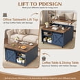 thumbnail image 2 of Walsunny Lift Top Coffee Table with Hidden Storage, Farmhouse Coffee Table with Adjustable Storage Shelves & Wheels Blue, 2 of 10