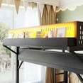 thumbnail image 5 of Leumius Queen Size Loft Bed with Slide, Storage Shelves and Built-in Wardrobe,Metal Loft Bed Frame with USB Ports and LED Lights,Pegboard,Black, 5 of 12