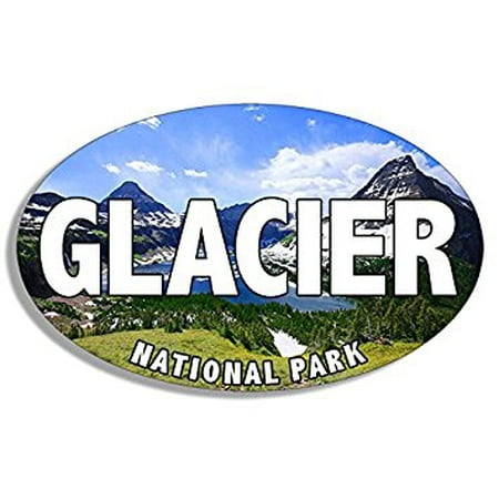 Bc Sticker - OVAL Glacier National Park LAKE Sticker Decal (montana canada bc decal) Size: 3 x 5 inch